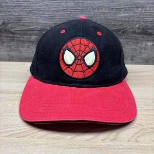 Vintage Spider Man Hat Cap Strap Back Black Universal Studios Marvel Theme Park